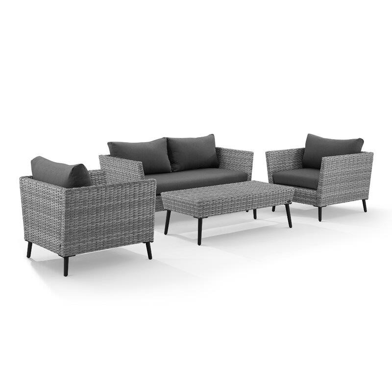 Nico Wicker/Rattan 4 - Person Seating Group with Cushions-furniture