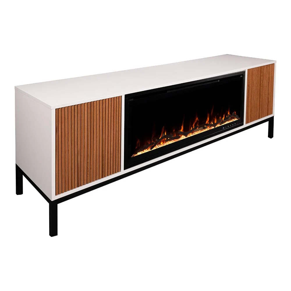 Emory 72-in Smart White Electric Fireplace TV Stand