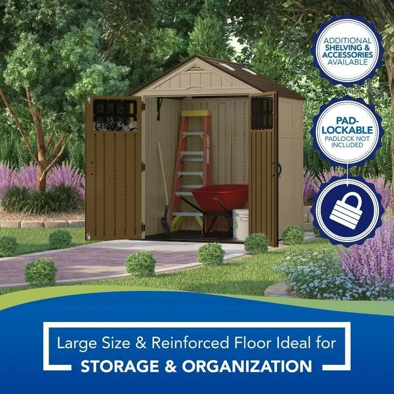 6'3 wide x 5'6 deep resin storage shed