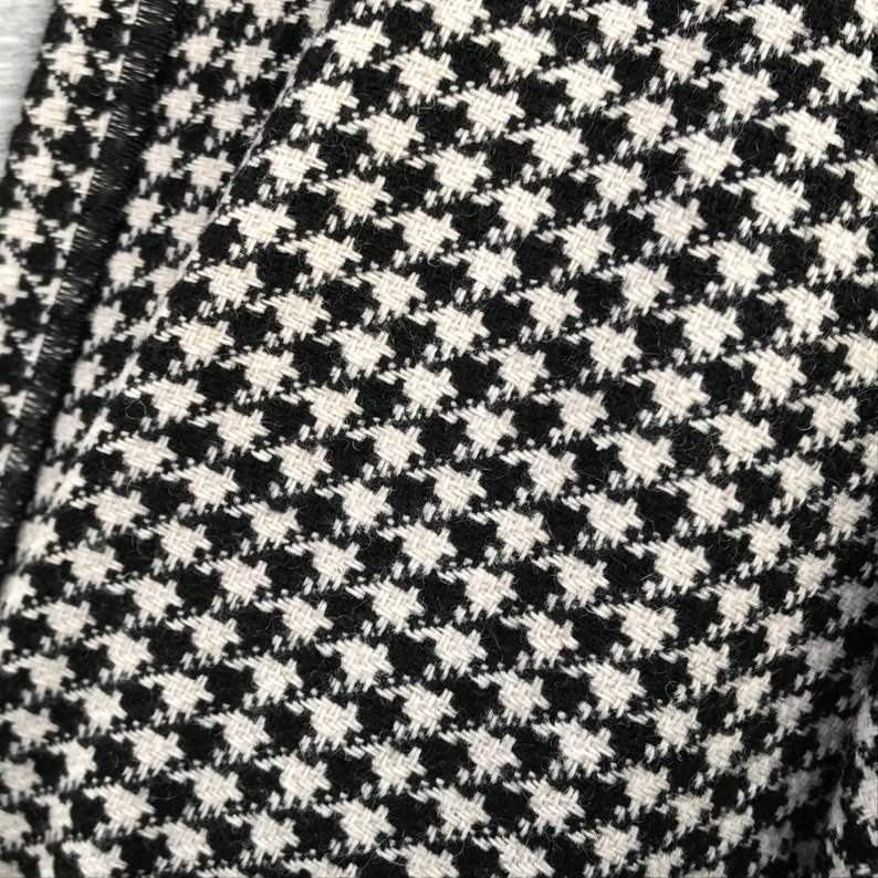 Irish soft lambswool ruana, wrap,cape,shawl,arisaid - black and white houndstooth - 100% pure new wool - HANDMADE IN IRELAND