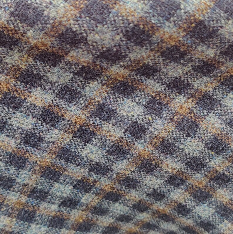 Irish lambswool hooded ruana wrap, cape, arisaid - navy/grey blue/bronze plaid - HANDMADE IN IRELAND