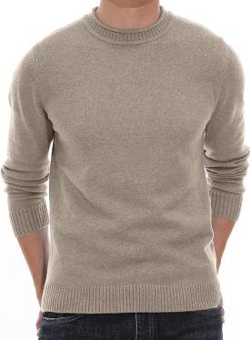Men's  Soft Casual Sweaters for with Ribbing Edge