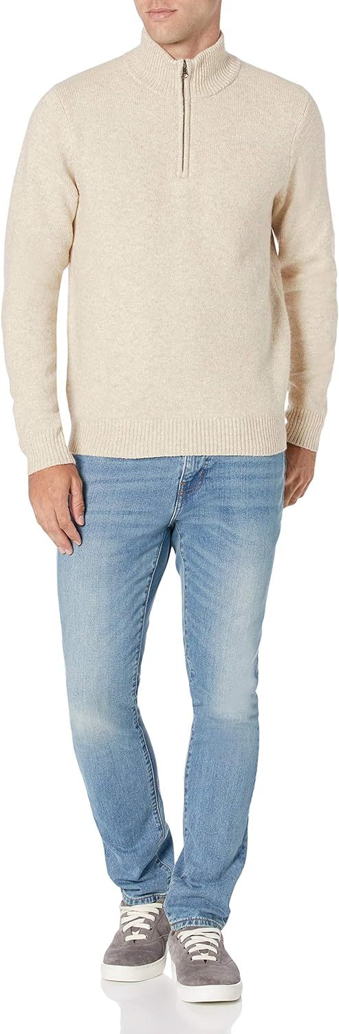 Men's Long-Sleeve Soft Touch Quarter-Zip Sweater