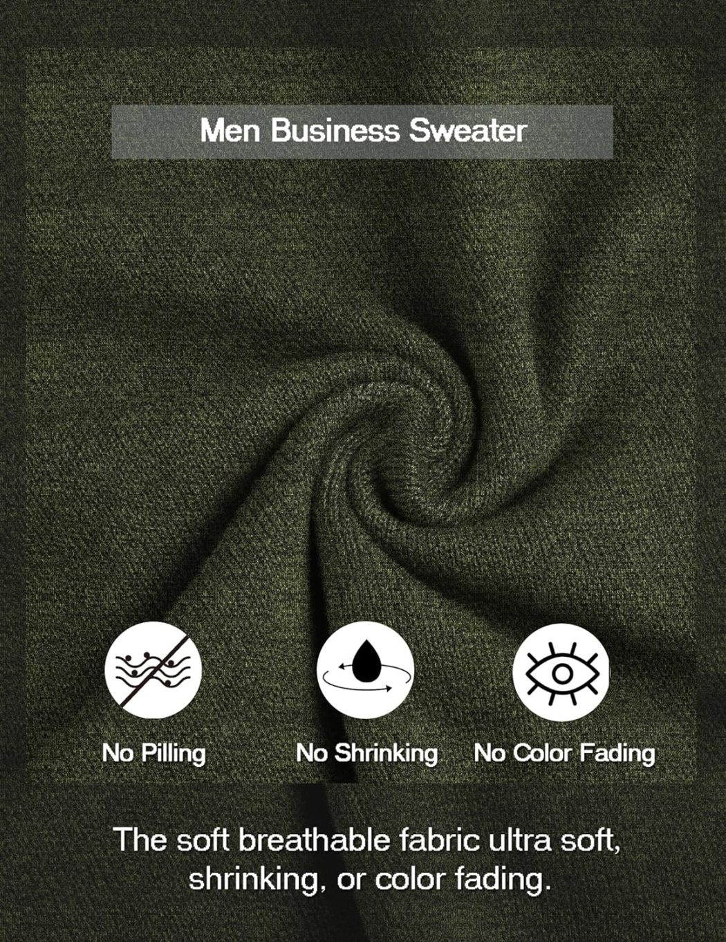Men's Dress Crew Neck Sweater Slim Fit Lightweight Long Sleeve Sweater