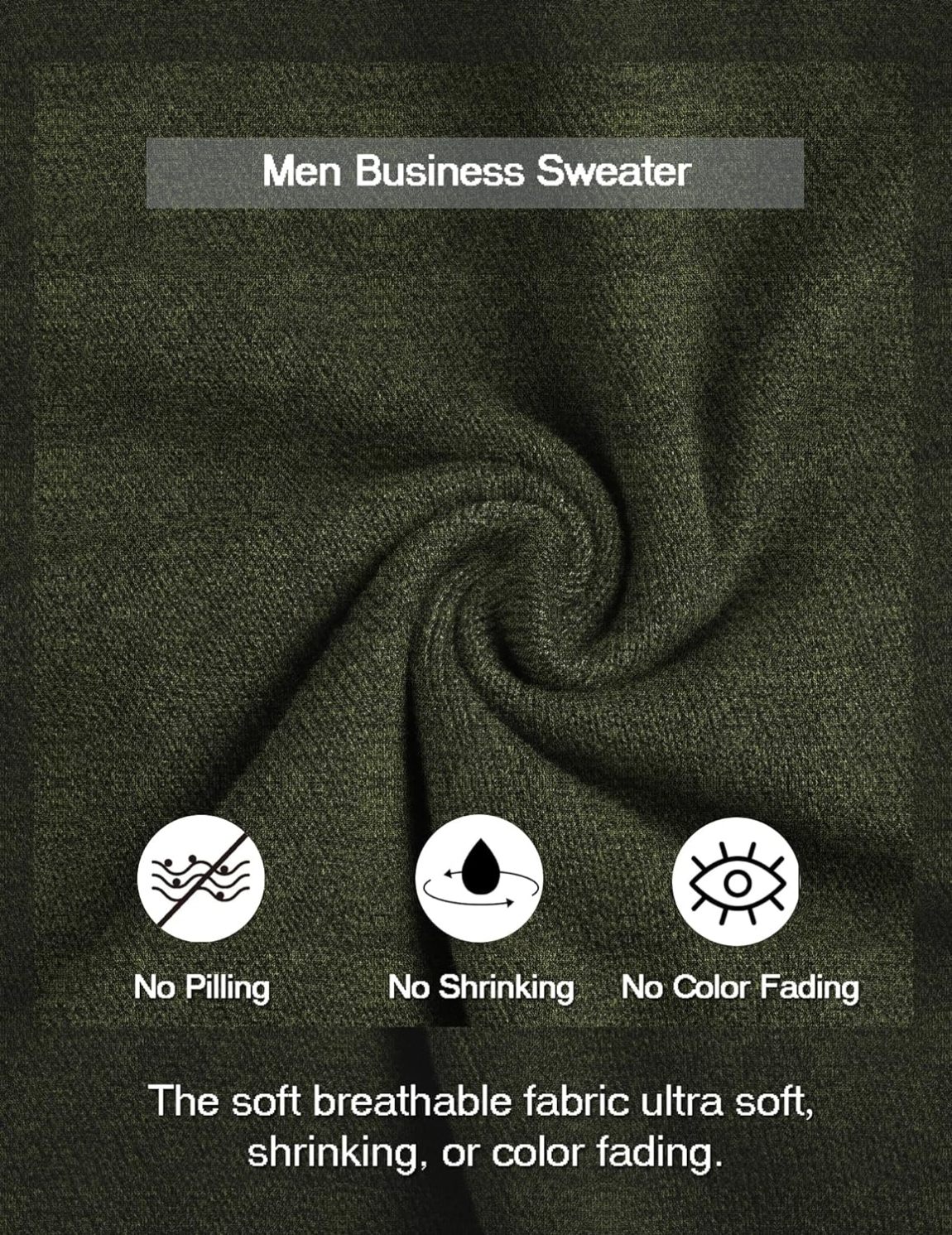 Men's Dress Crew Neck Sweater Slim Fit Lightweight Long Sleeve Sweater