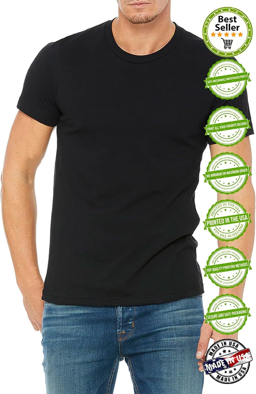 Custom Shirt for Men Women Personalized Add Your Image T-Shirt Add Your Text Photo - Front/Back Print