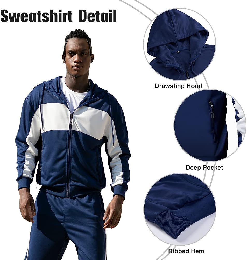 Men's Casual Tracksuit Long Sleeve Running Jogging Athletic Sports Set