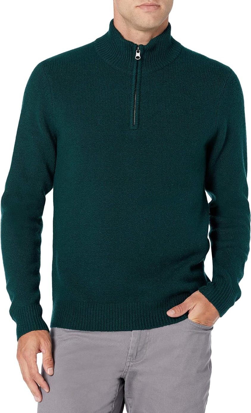 Men's Long-Sleeve Soft Touch Quarter-Zip Sweater
