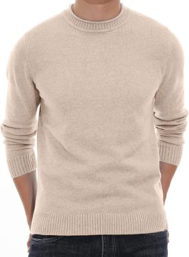 Men's  Soft Casual Sweaters for with Ribbing Edge