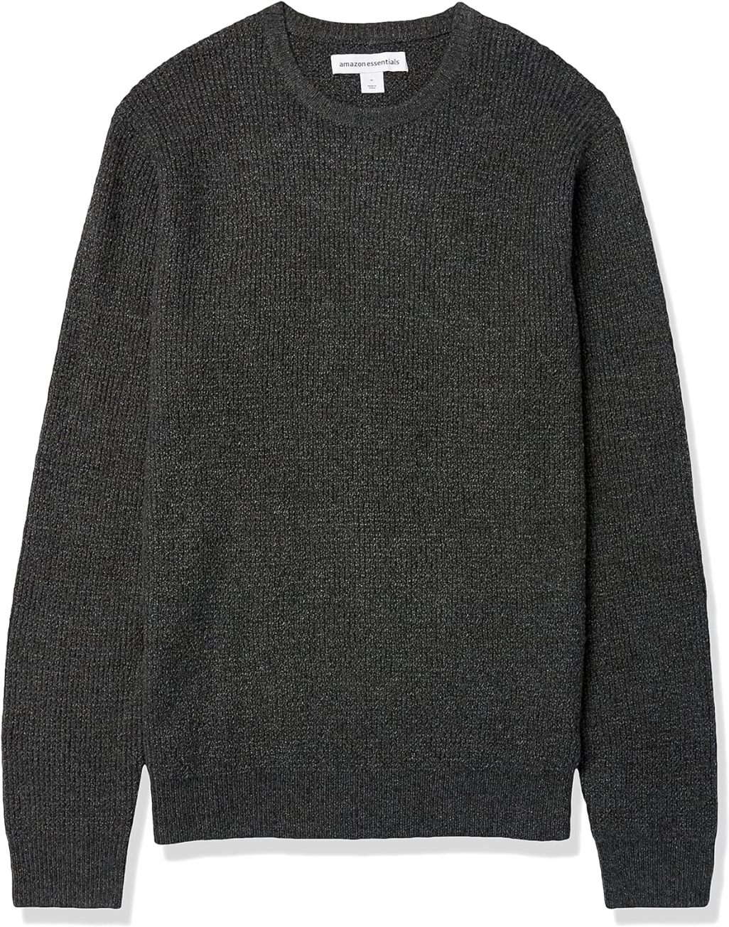 Men's Long-Sleeve Soft Touch Waffle Stitch Crewneck Sweater
