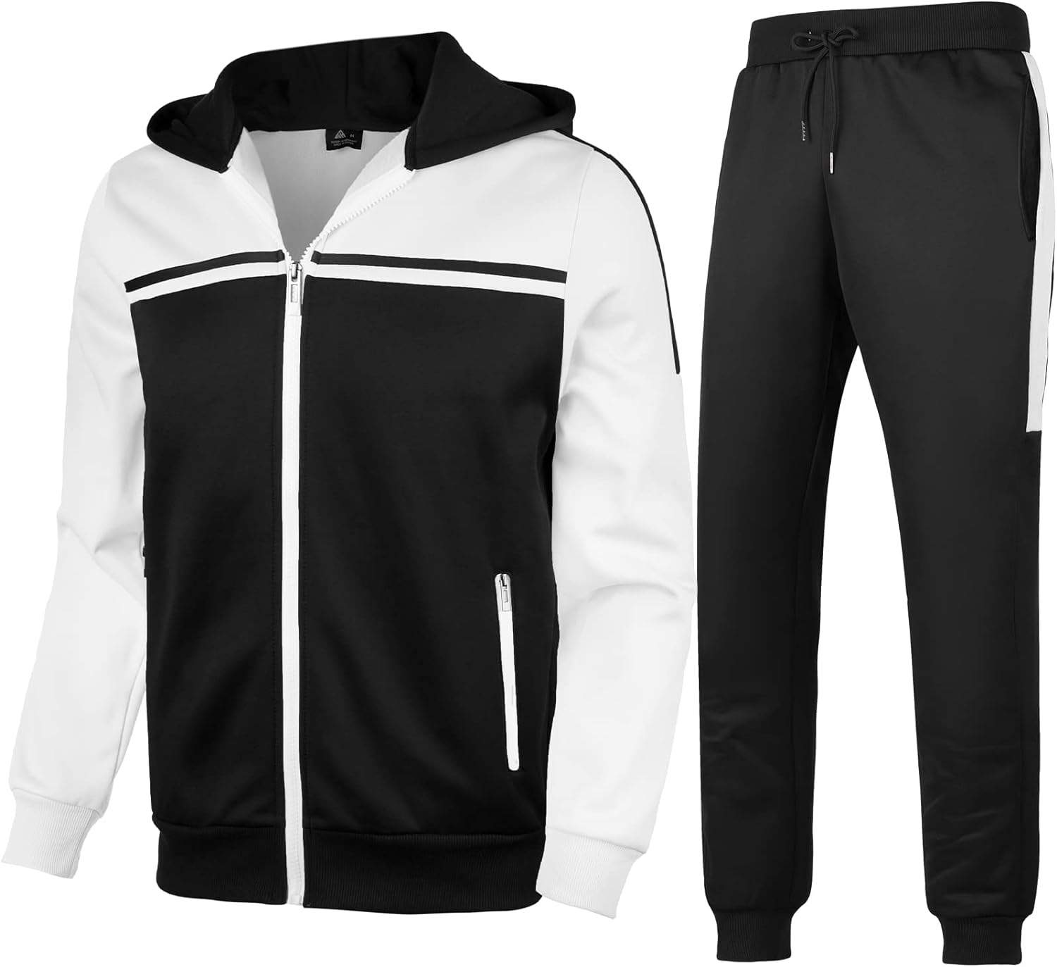 Men's Tracksuit Athletic Casual Sweatsuit Sets with Zip Pockets