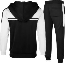 Men's Tracksuit Athletic Casual Sweatsuit Sets with Zip Pockets
