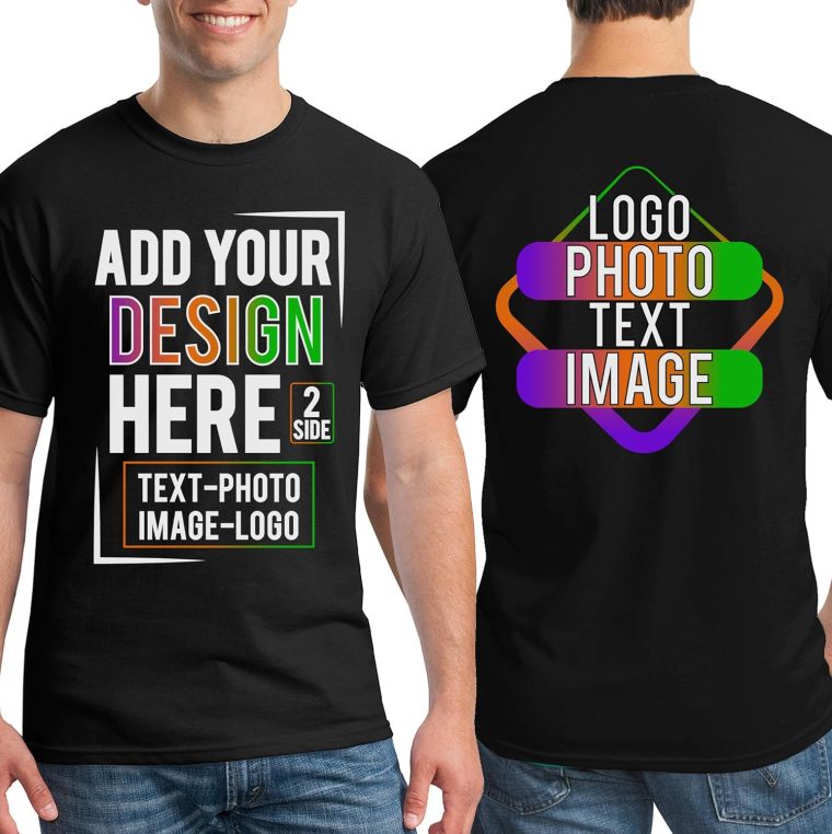Custom  Men &Women  Front Back Side T-Shirt
