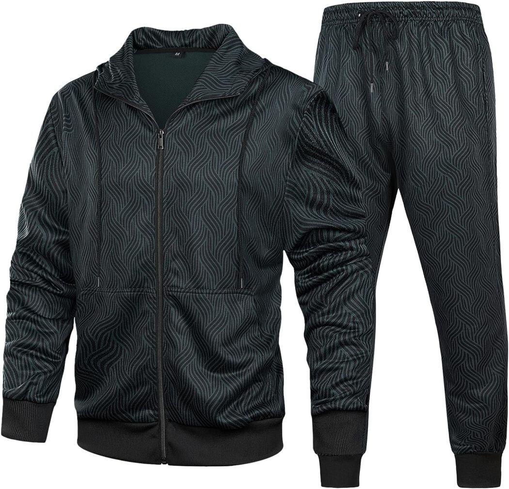 Men's Casual Tracksuit Long Sleeve Running Jogging Athletic Sports Set