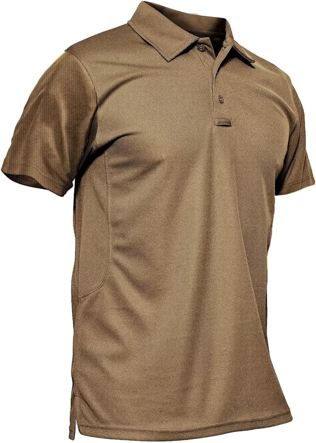Men's Polo Shirt Quick Dry Performance Short Sleeve Tactical Shirts Pique Jersey Golf Shirt