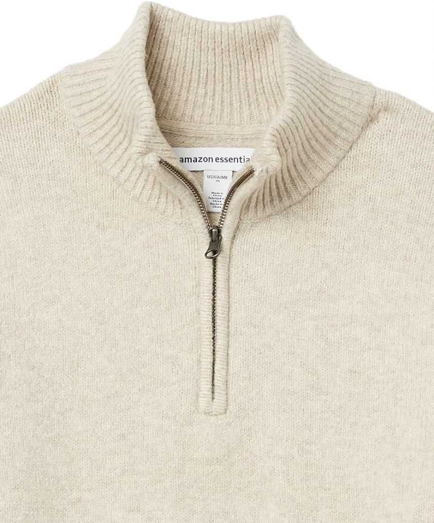Men's Long-Sleeve Soft Touch Quarter-Zip Sweater