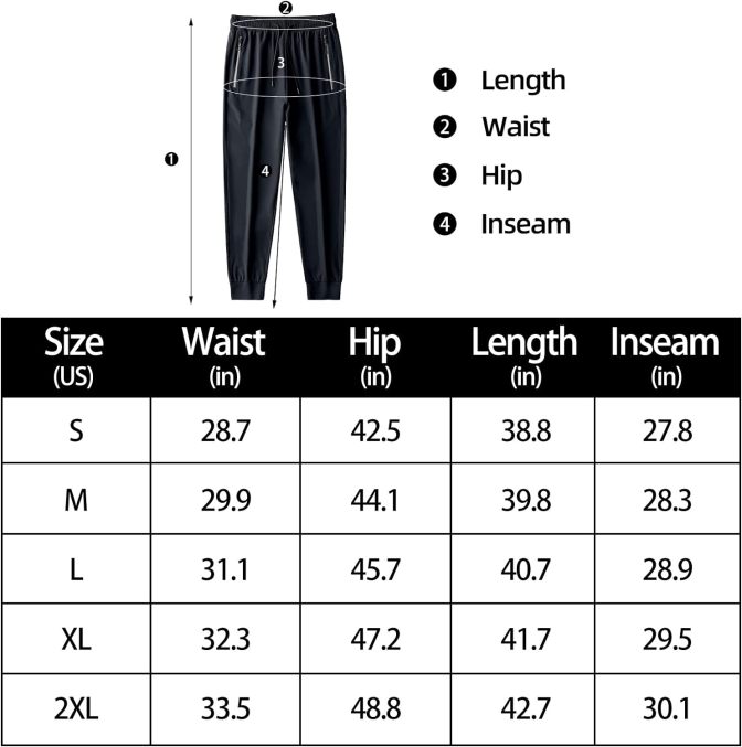 Mens Lightweight Quick Dry Sweatpants