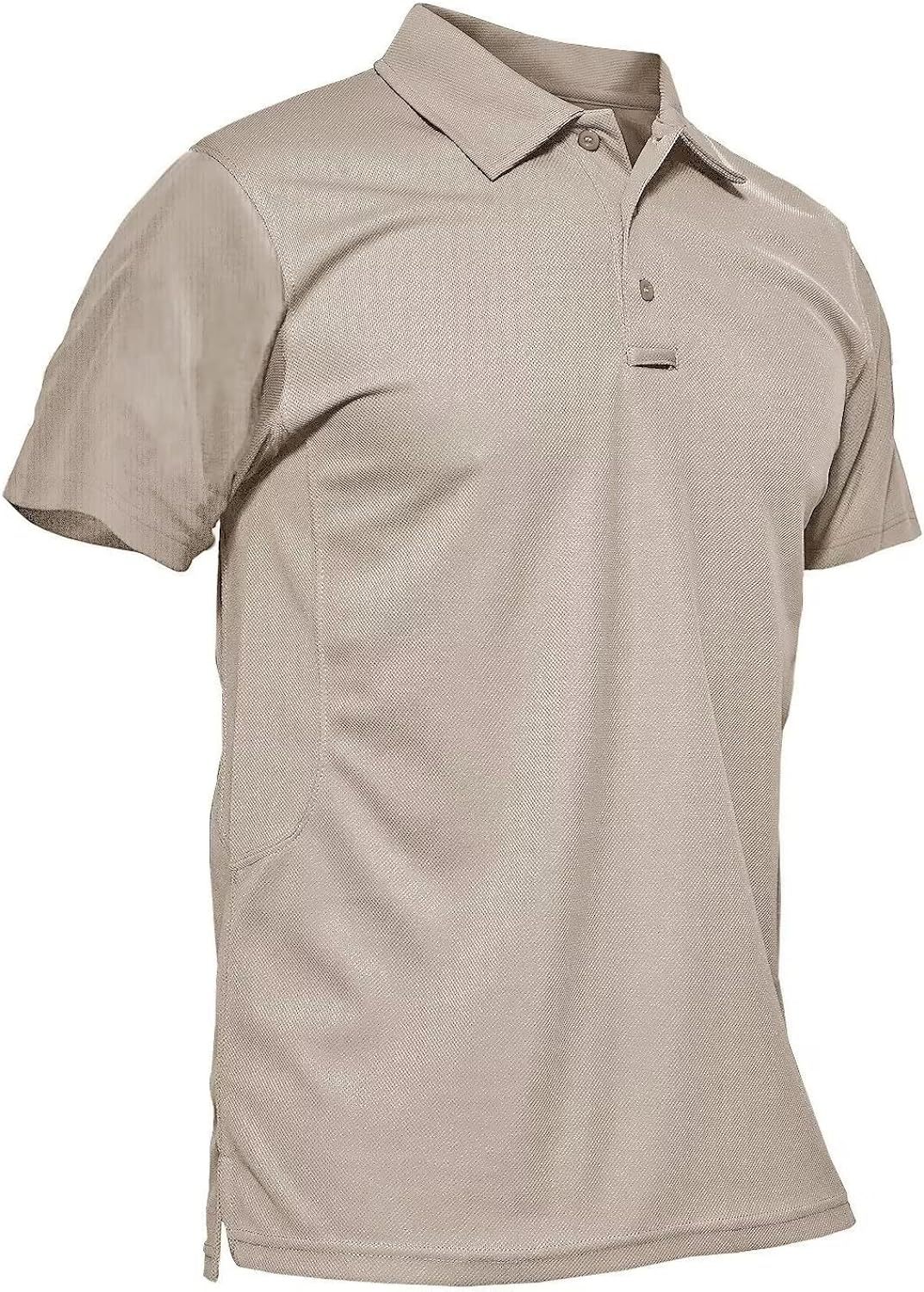 Men's Polo Shirt Quick Dry Performance Short Sleeve Tactical Shirts Pique Jersey Golf Shirt
