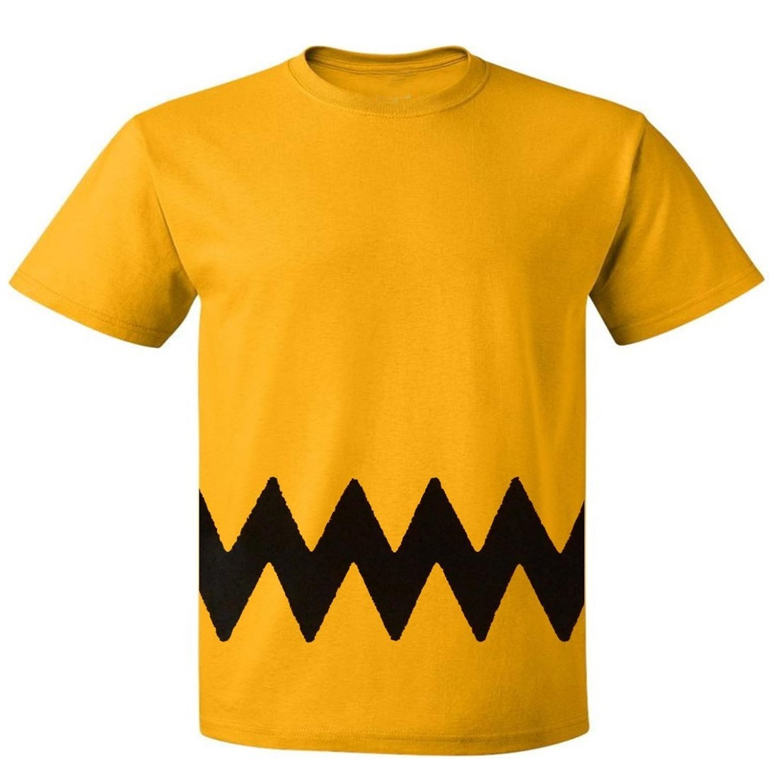 Mens Peanuts Charlie Brown Double-Sided Zig Zag Costume T-Shirt