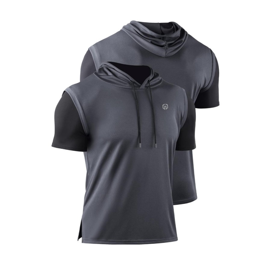 Men's Running Shirt 3 -Pack Dry Fit Mesh with Hoods