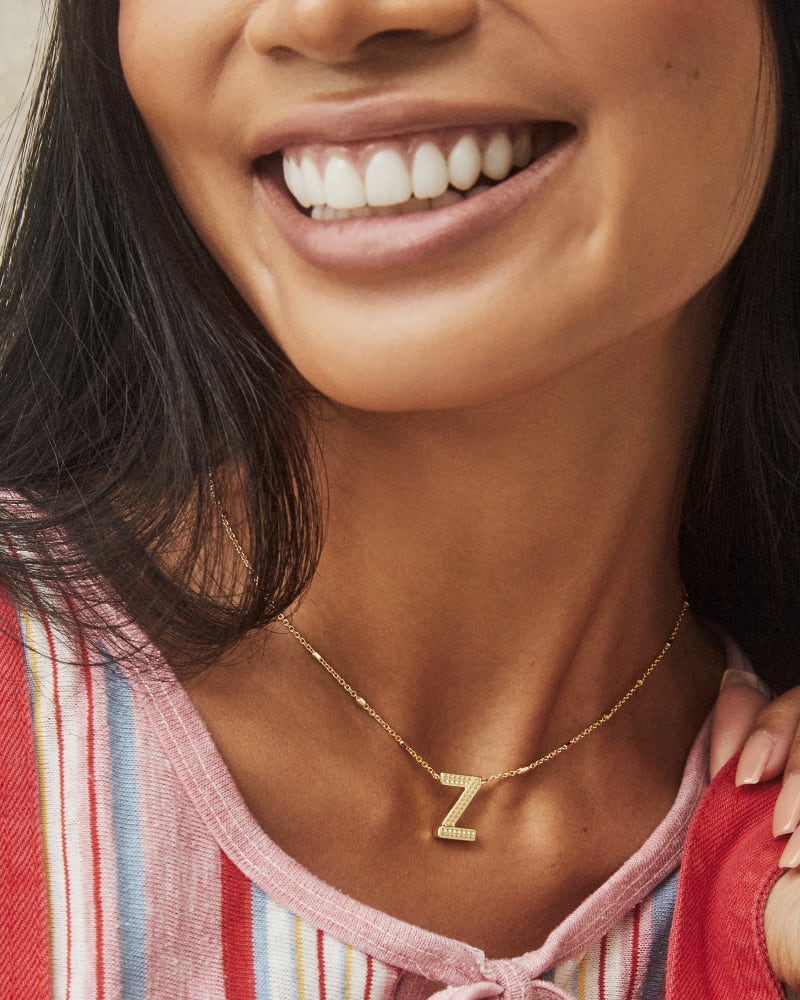 Letter Z Pendant Necklace in Gold