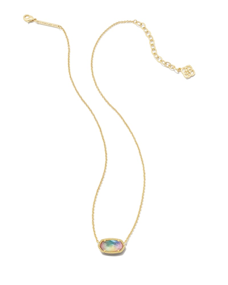 Elisa Gold Pendant Necklace in Yellow Watercolor Illusion