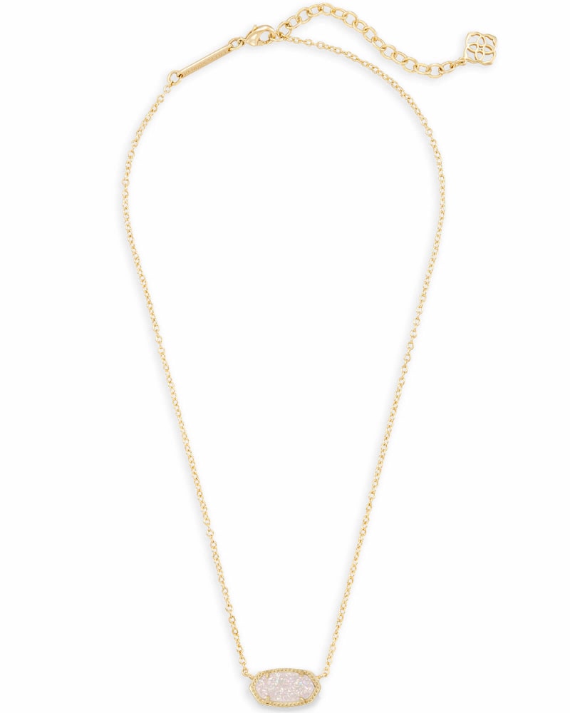 Elisa Gold Pendant Necklace in Iridescent Drusy