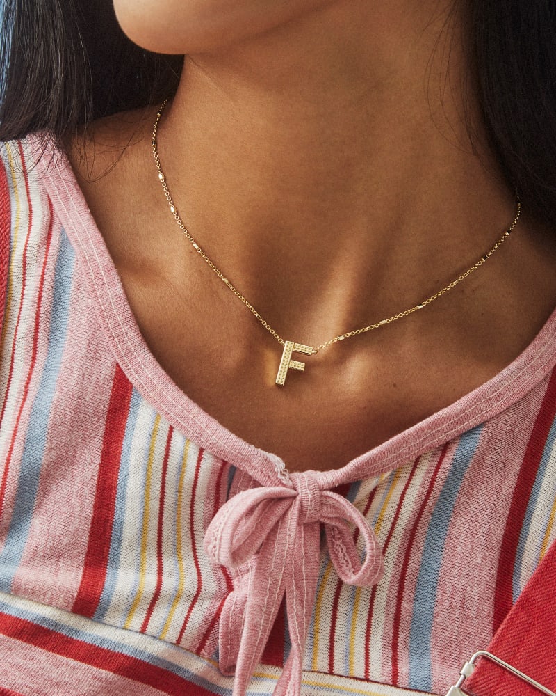 Letter F Pendant Necklace in Silver