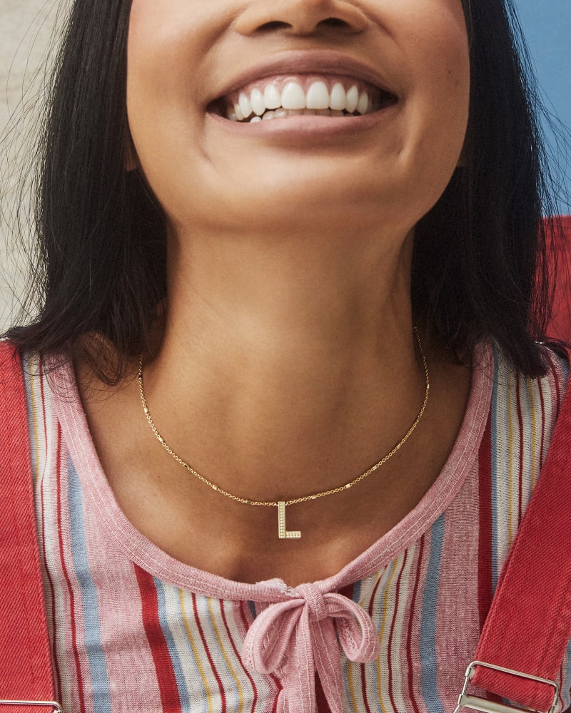 Letter L Pendant Necklace in Silver