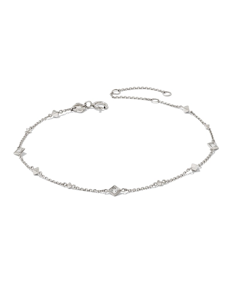 Michelle 14k White Gold Delicate Bracelet in White Diamond