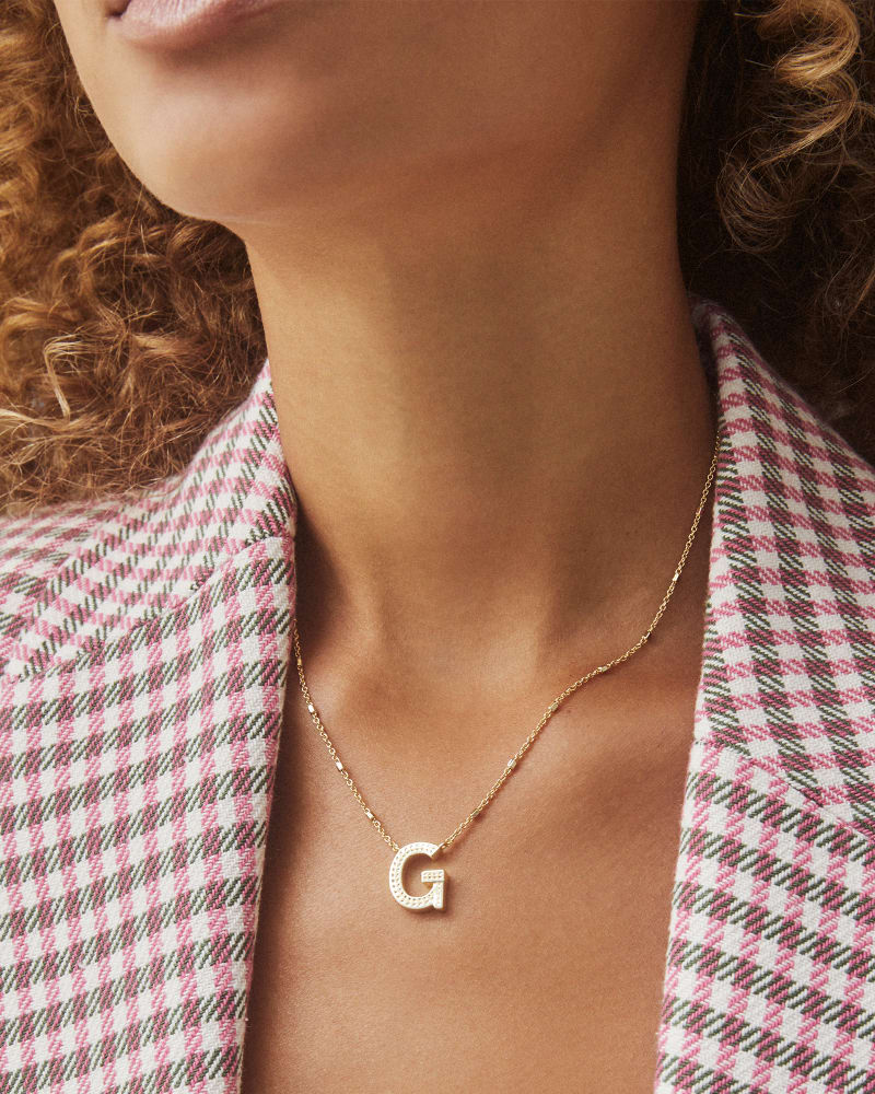 Letter G Pendant Necklace in Silver