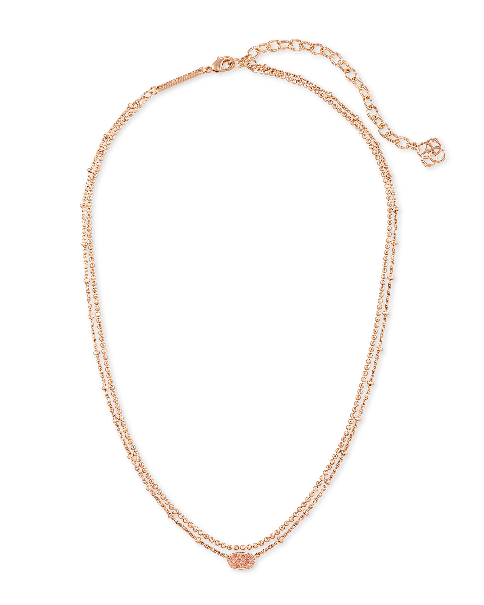 Emilie Gold Multi Strand Necklace in Iridescent Drusy