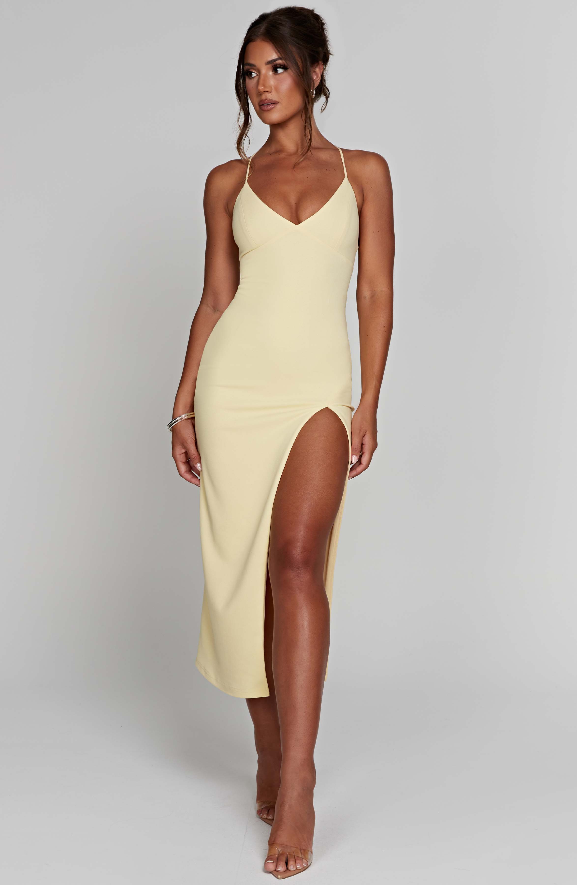 Kiana Midi Dress Lemon