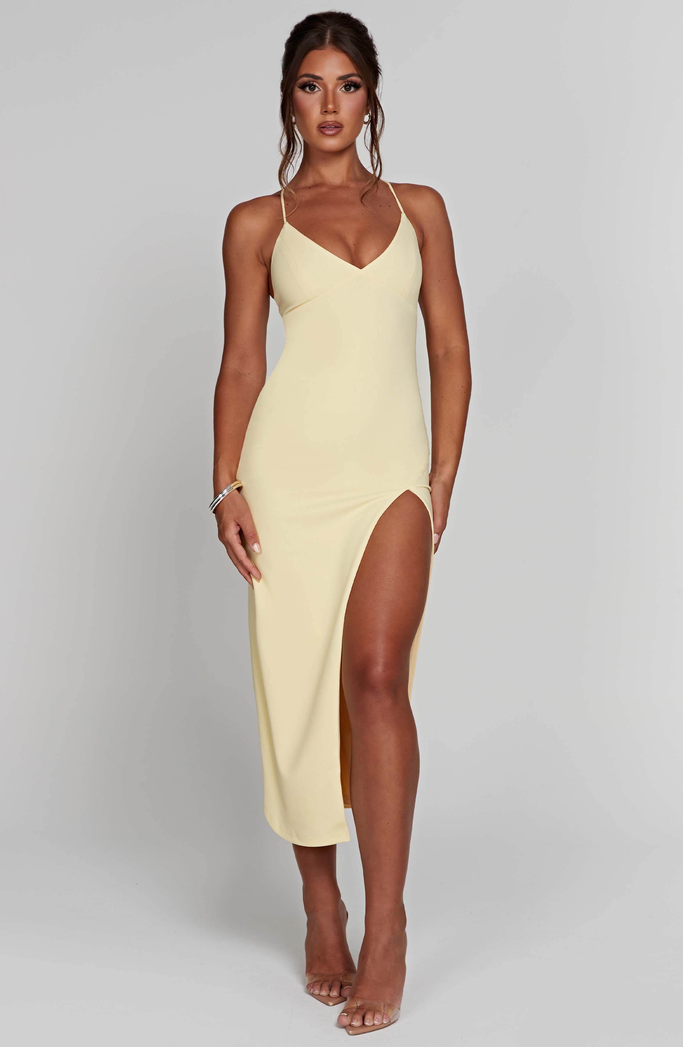Kiana Midi Dress Lemon