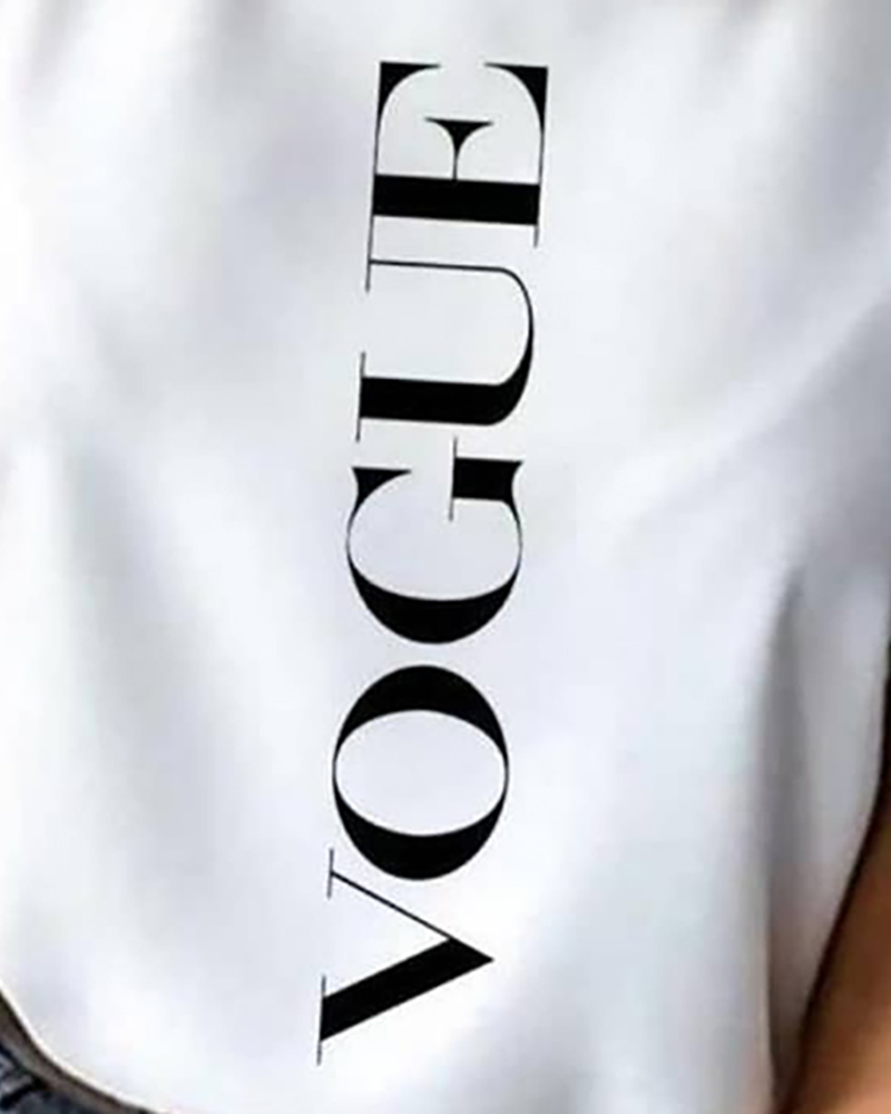Short Sleeve Letter Print T-Shirt