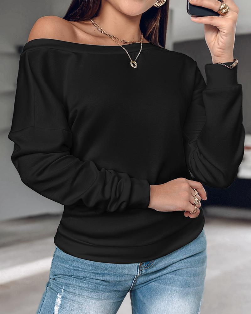 Long Sleeve Backless Buttoned Top