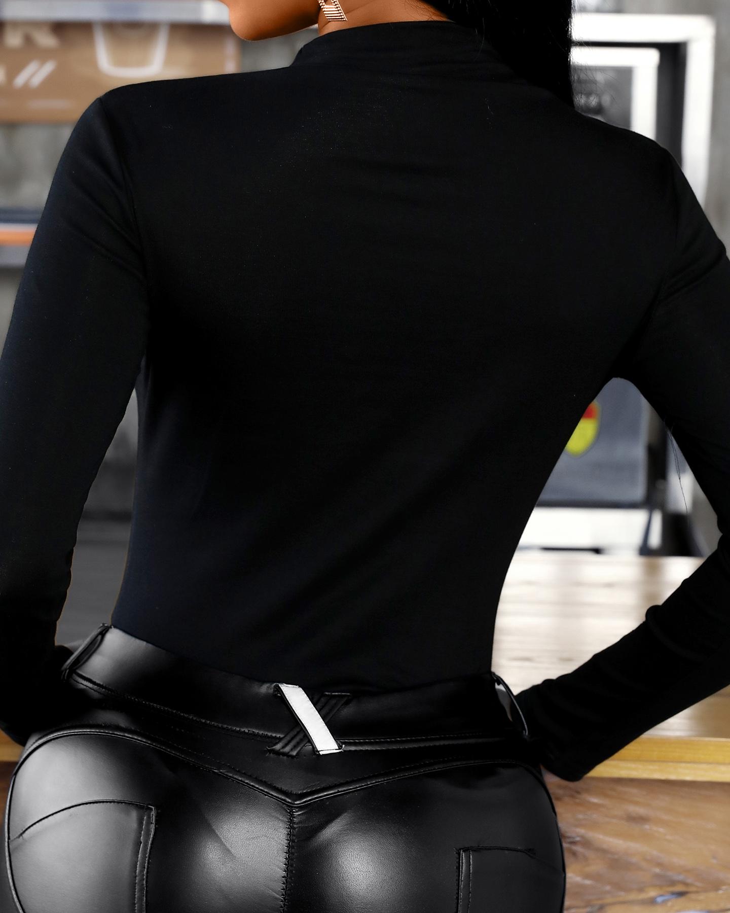 Rhinestone Butterfly Pattern Long Sleeve Top