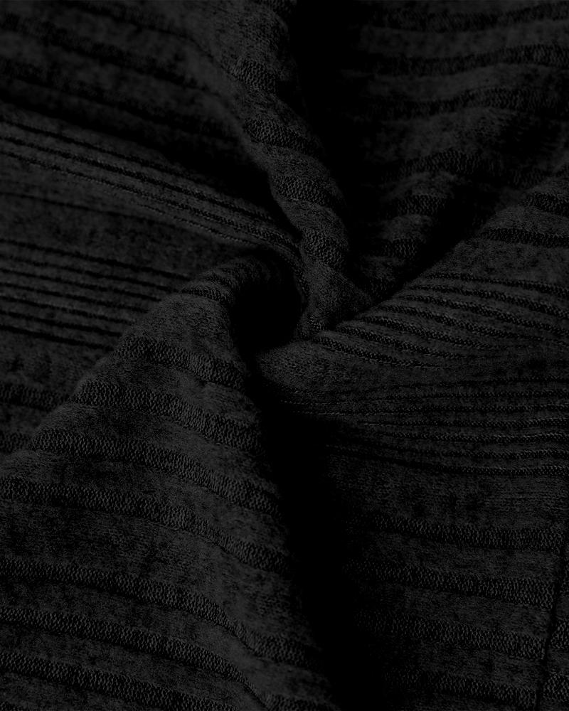 Crewneck Long Sleeve Ribbed Top Half Zipper Design Casual Pullover Tops