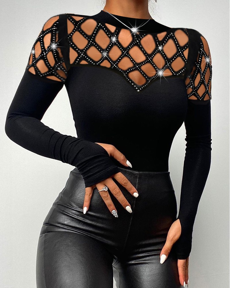 Long Sleeve Slim Fit Tops Casual Cold Shoulder Buckled Blouse Shirts