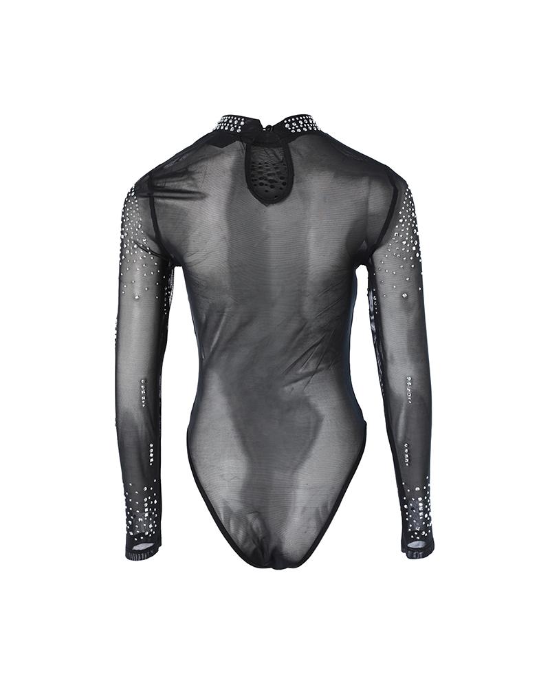 Rhinestone Butterfly Pattern Long Sleeve Top