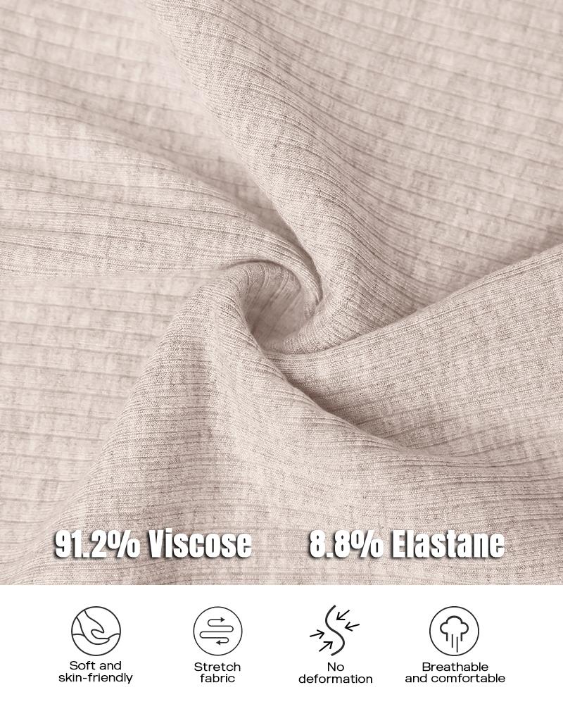 Long Sleeve Top Button Down Slim Fit Tops Crewneck Ribbed Knit Shirt