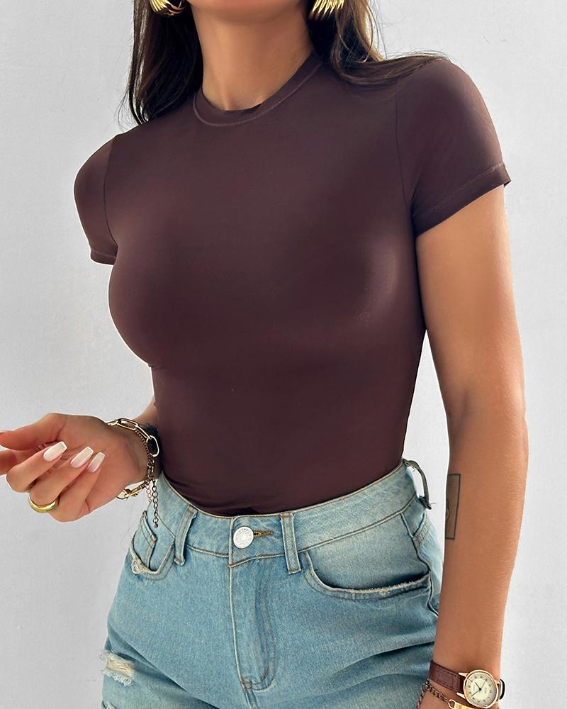 2-Pack Crewneck Short Sleeve Tee Slim Fit Basic T-Shirts