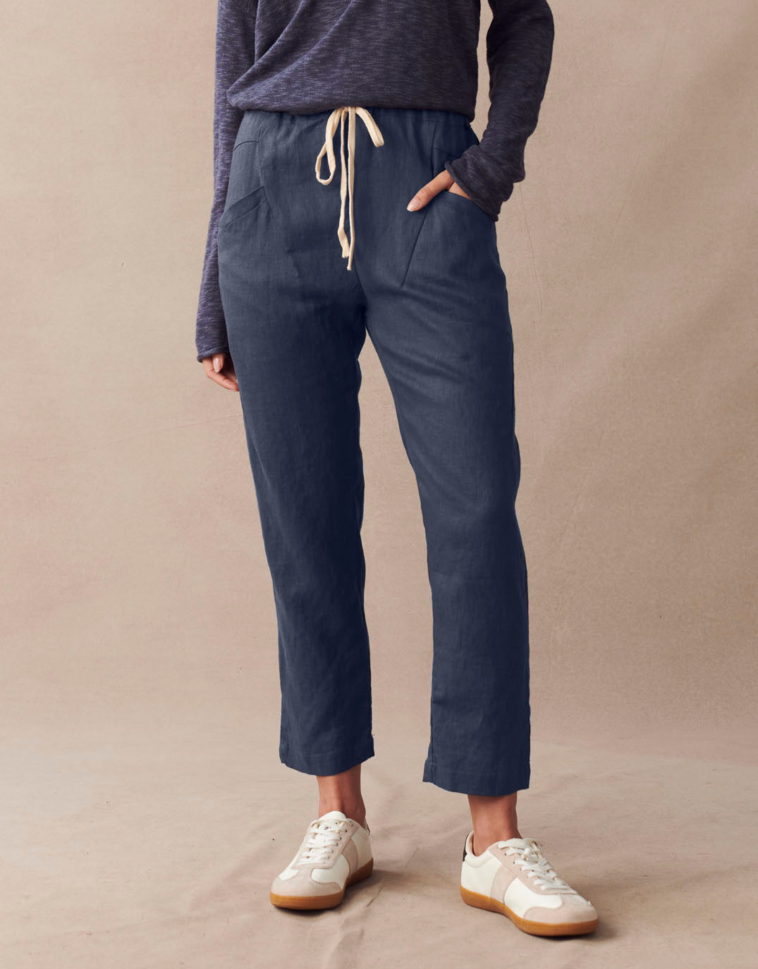 Luxe Linen Pants - Washed Navy