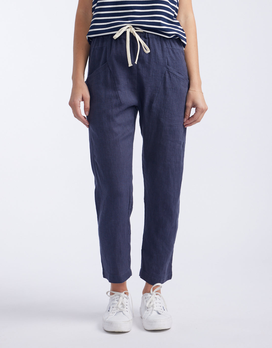 Luxe Linen Pants - Washed Navy