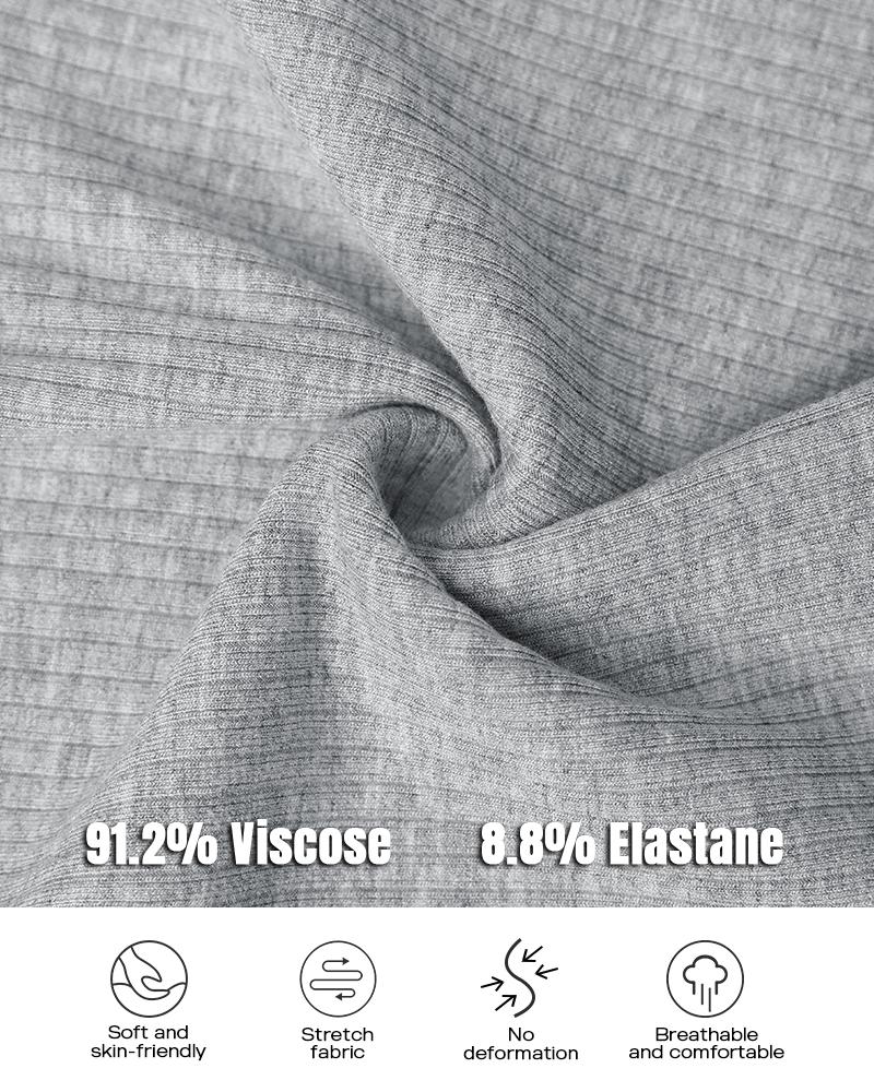 Long Sleeve Top Button Down Slim Fit Tops Crewneck Ribbed Knit Shirt