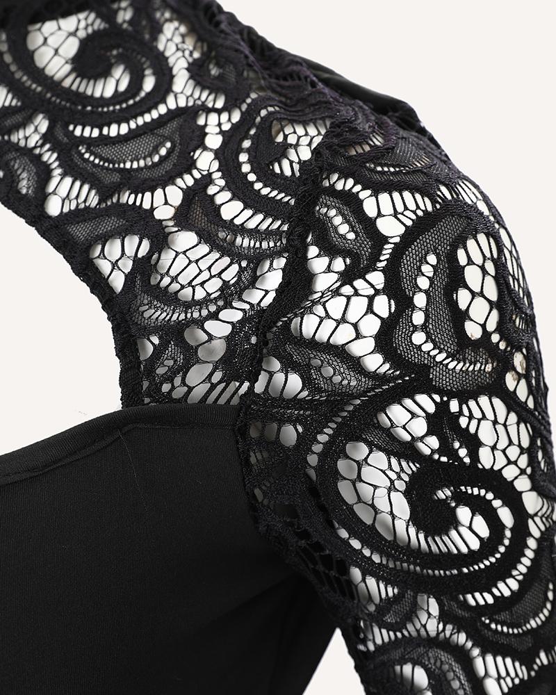 Rhinestone Hollow Out Cold Shoulder Top