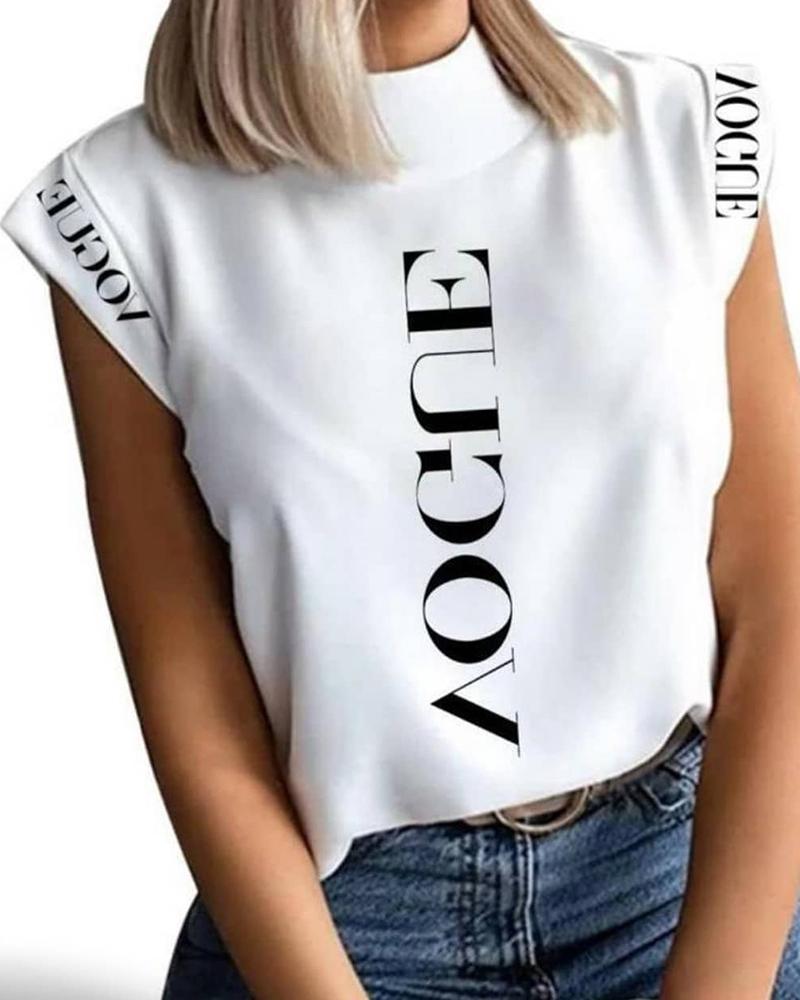 Short Sleeve Letter Print T-Shirt