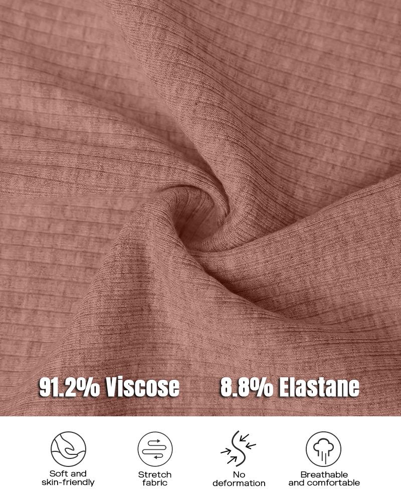 Long Sleeve Top Button Down Slim Fit Tops Crewneck Ribbed Knit Shirt