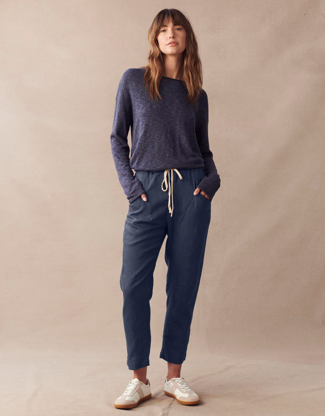 Luxe Linen Pants - Washed Navy