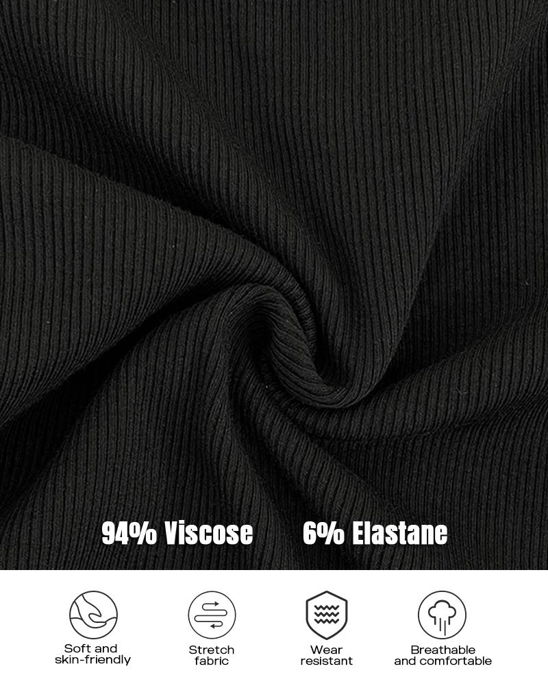 2-Pack Crewneck Short Sleeve Skinny Ribbed T-Shirt